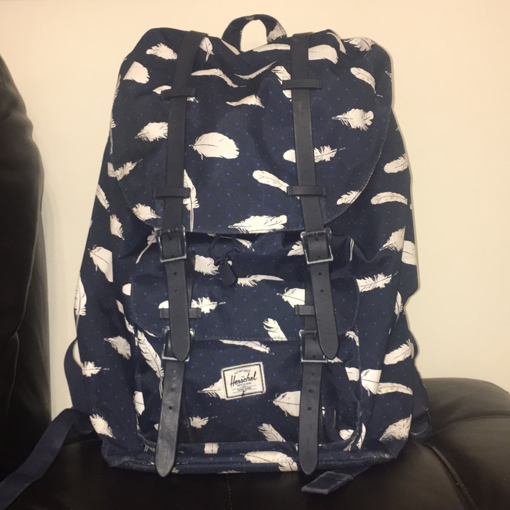 Cargo backpack w/ feather pattern